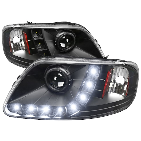 Spec-D Tuning 97-03 Ford F150 Black Projector Headlights 2LHP-F15097JM-RS - main